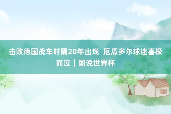 击败德国战车时隔20年出线  厄瓜多尔球迷喜极而泣｜图说世界杯
