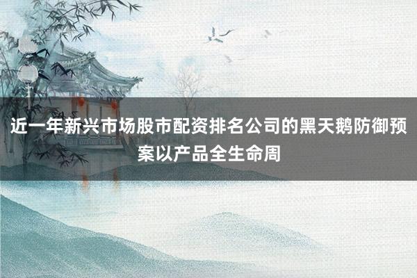 近一年新兴市场股市配资排名公司的黑天鹅防御预案以产品全生命周