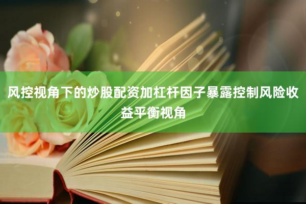风控视角下的炒股配资加杠杆因子暴露控制风险收益平衡视角
