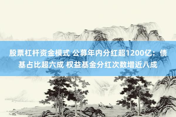 股票杠杆资金模式 公募年内分红超1200亿：债基占比超六成 权益基金分红次数增近八成