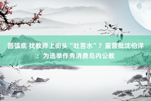 圆弧底 找教师上街头“吐苦水”？蓝营批沈伯洋：为选举作秀消费岛内公教